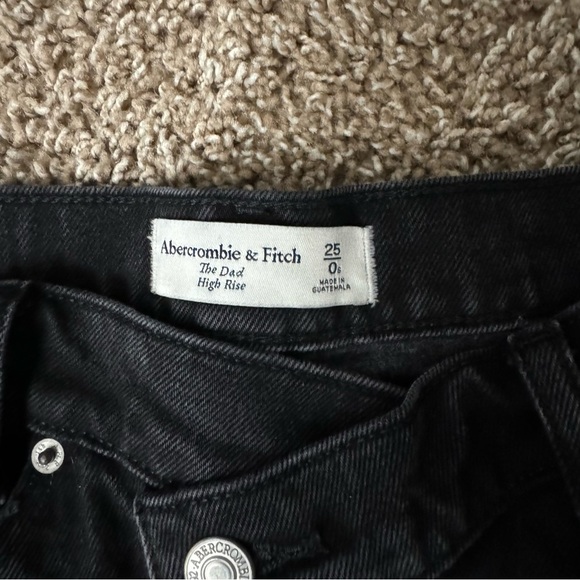 Abercrombie & Fitch Women’s Curve Love The Dad High Rise Black Jeans Size 15 / 0 - Picture 4 of 7